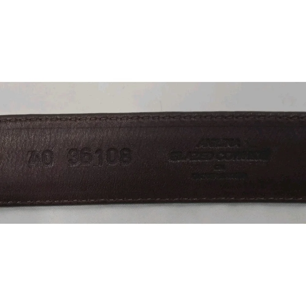 Brighton Mens Dress Belt Sz‎ 40 Mahogany Aniline Glazed Cowhide Brass Buckle USA